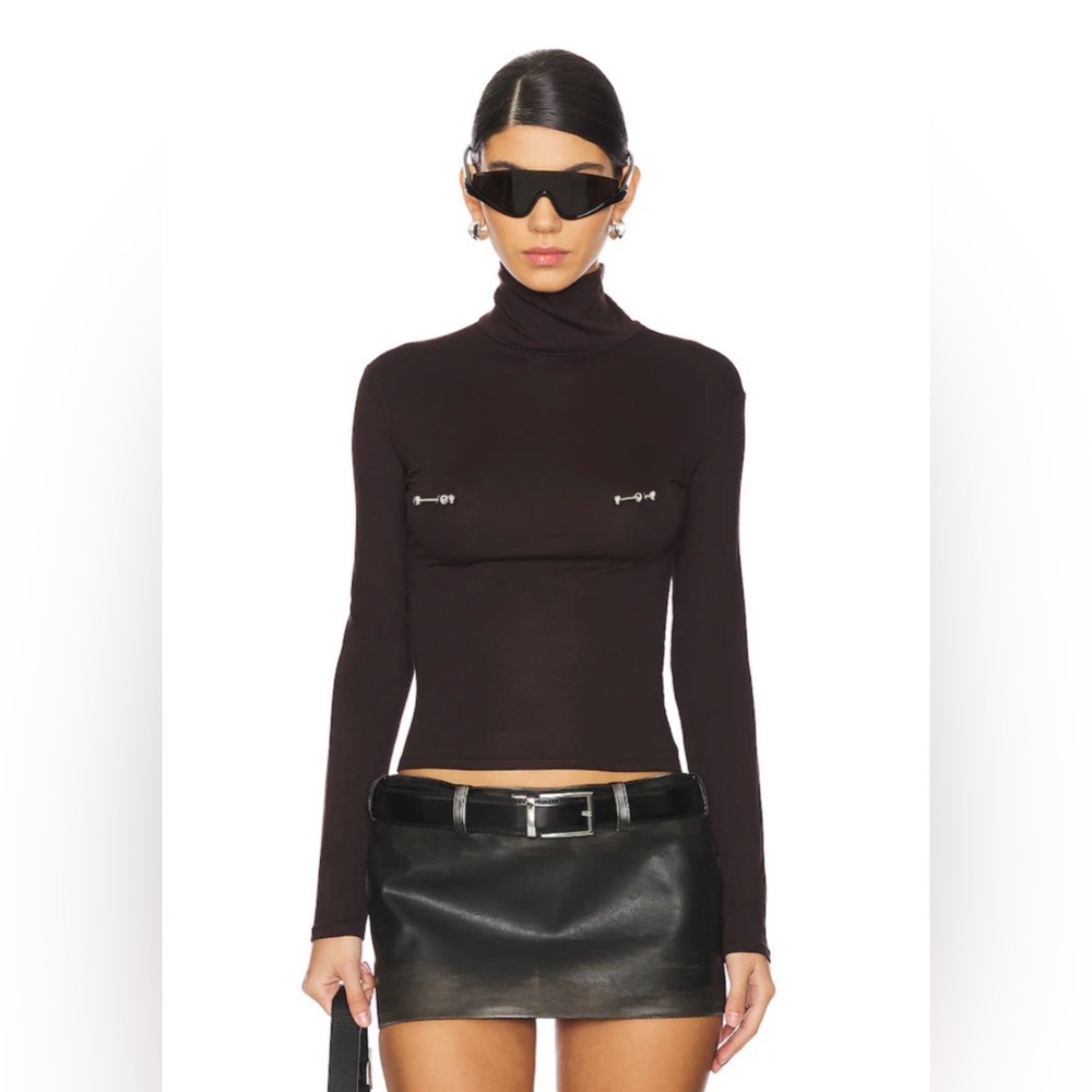 Pierced Turtleneck Top in Chocolate Brown
LADO BOKUCHAV